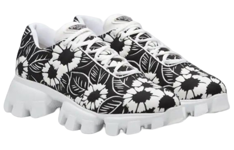 Prada Nylon Sneaker 'Floral Print Black and White' 圖 2