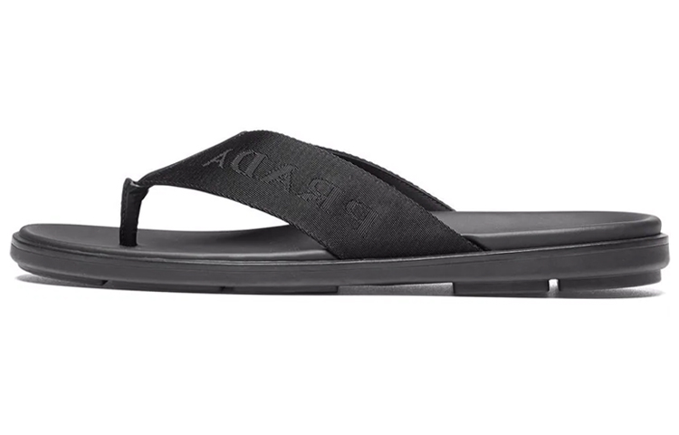 Buy Sandalias Prada Nylon Tape Thong de Cuero Negro 2Y3028_3L74_F0002