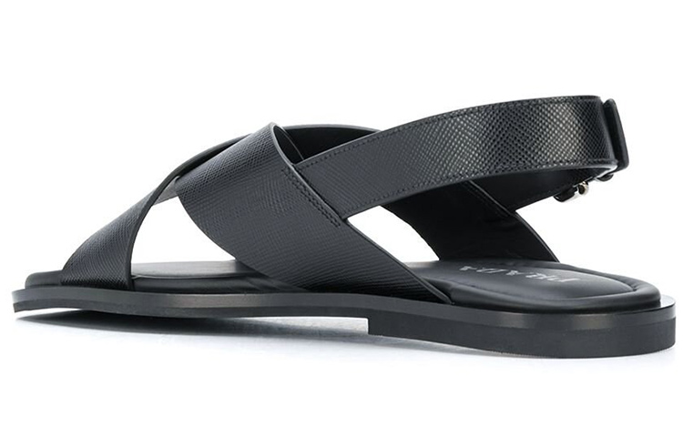 Shop Selipar Sandal Prada Buka Hujung Gesper 'Hitam' 2X3016_3E0N_F0002