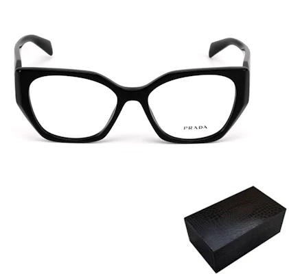 PRADA Optical Glasses Black Unisex Irregular Frame with Side Logo. PR18WV1AB1O1 Purchase PRADA Optical Glasses Black Unisex Irregular Frame with Side Logo. PR18WV1AB1O1