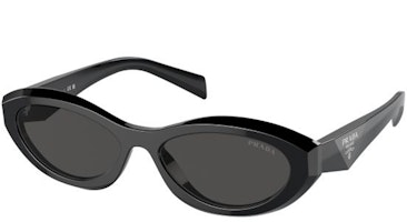 PRADA Oval Acetate Sunglasses Unisex Black with Logo Detail. 0PR26ZS16K08Z55 PRADA Oval Acetate Sunglasses Unisex Black with Logo Detail. 0PR26ZS16K08Z55