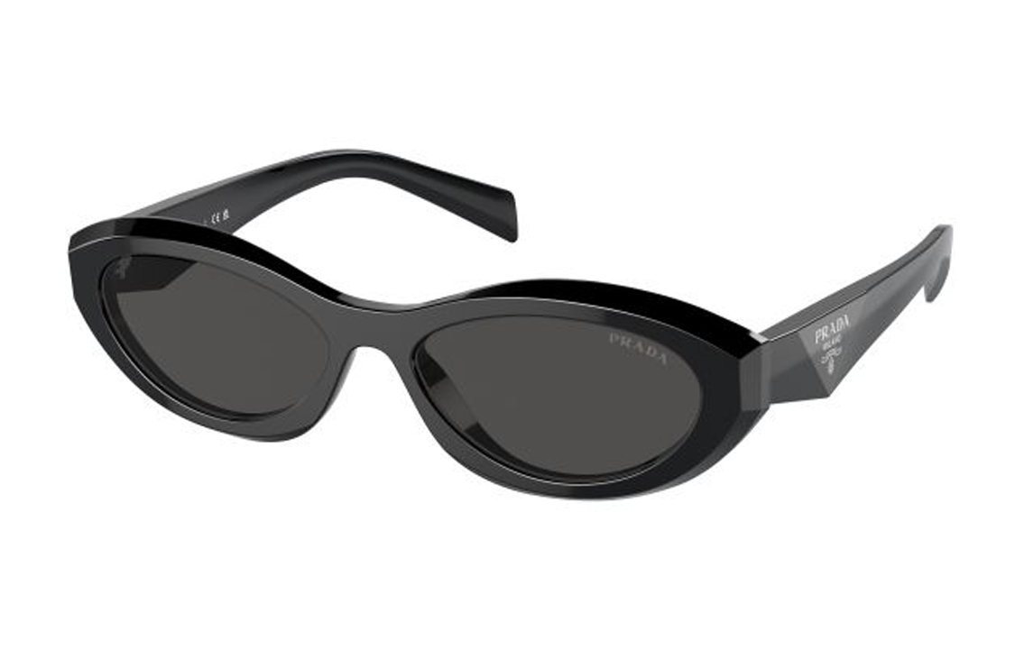 Order PRADA 橢圓造型醋酸板太陽眼鏡 男女款 黑色 配有Logo細節 0PR26ZS16K08Z55