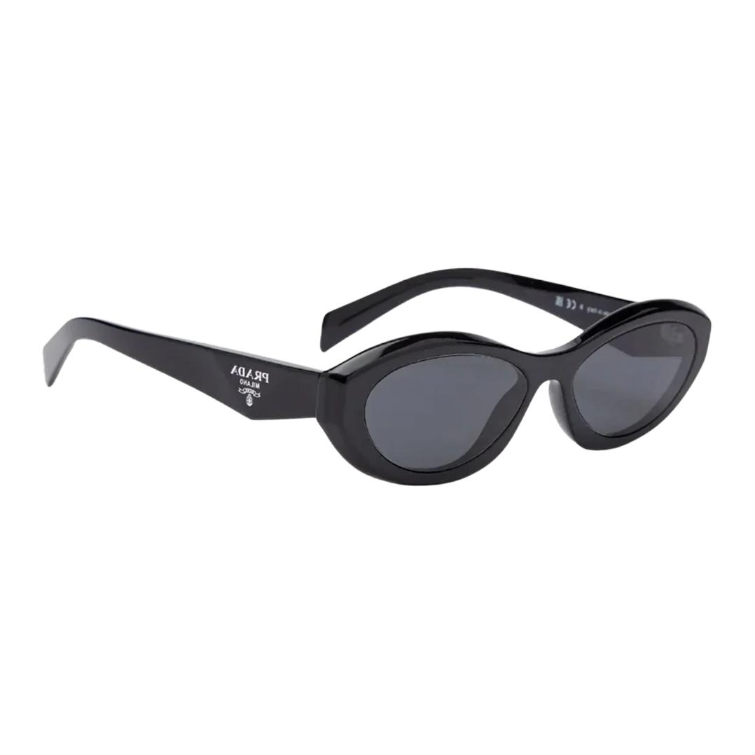 PRADA Oval Acetate Sunglasses Unisex Black with Logo Temples. PR26ZS5516K08Z 圖 4