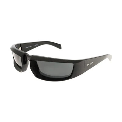 PRADA Oval Black Sunglasses Unisex Irregular Frame Trendy Couple Style Eyewear 25YSSOLE1AB5S0