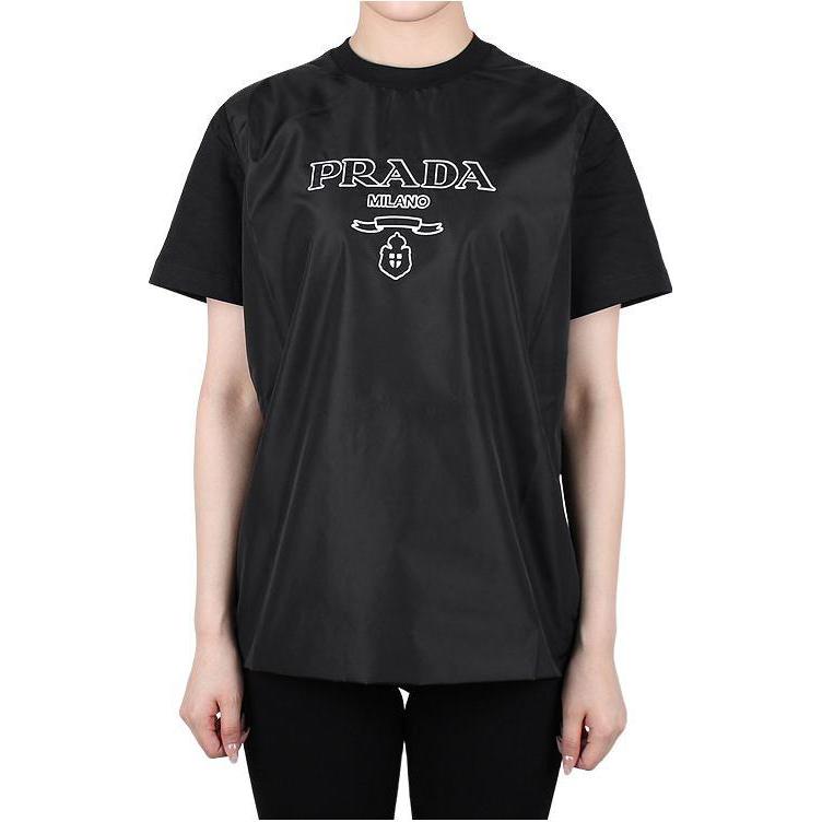 PRADA Oversized Unisex Black Short Sleeve T-Shirt. 35838R-10GO-F0002