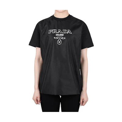 PRADA Oversized Unisex Black Short Sleeve T-Shirt. 35838R-10GO-F0002