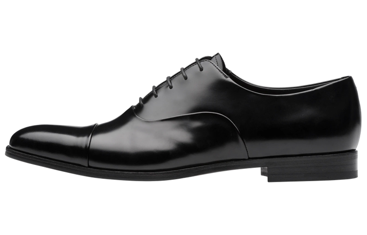 Prada Oxford Shoes 'Glossy Black Calfskin Leather'