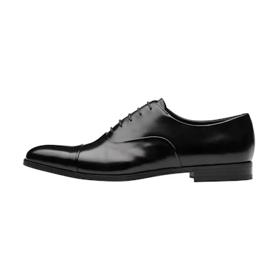Prada Oxford Shoes 'Glossy Black Calfskin Leather'