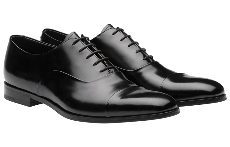 Prada Oxford Shoes 'Glossy Black Calfskin Leather' 圖 2