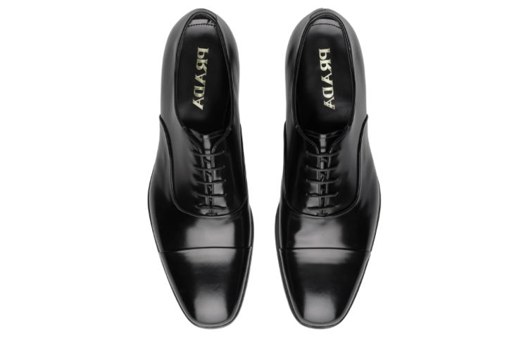 Prada Oxford Shoes 'Glossy Black Calfskin Leather' 圖 4