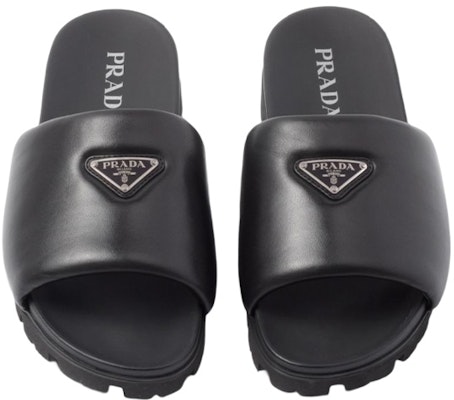 Prada Sandal Padded Hitam Kulit Nappa 2X3099_2DL8_F0002 Shop Prada Sandal Padded Hitam Kulit Nappa 2X3099_2DL8_F0002