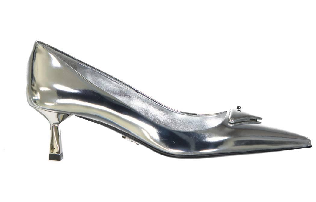 Prada Patent Leather Pumps 'Silver' 圖 3