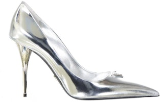Prada Patent Leather Pumps 'Silver High Heel' 1I001N3AU1F0118Silver Prada Patent Leather Pumps 'Silver High Heel' 1I001N3AU1F0118Silver