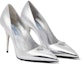Lookbook Kasut Tumit Tinggi Prada Kulit Patent 'Perak' 1I001N3AU1F0118Silver