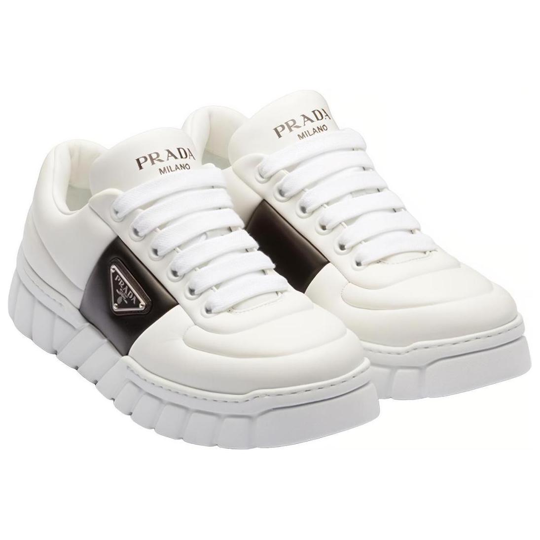 Prada Platform Leather Low-Top 'Color-Block White' 圖 3