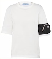 PRADA Pocket Knit Short Sleeve Unisex T-shirt White 135683-1XBH-F0964-S-202 PRADA Pocket Knit Short Sleeve Unisex T-shirt White 135683-1XBH-F0964-S-202