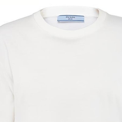 PRADA Camiseta Unisex Blanca de Manga Corta con Bolsillo de Punto 135683-1XBH-F0964-S-202 Details for PRADA Camiseta Unisex Blanca de Manga Corta con Bolsillo de Punto 135683-1XBH-F0964-S-202