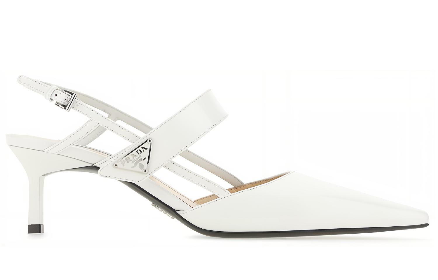 Order Prada Pointed-Toe Kitten Heels with Logo Plaque 'White' 1I322M_055_F0009_F_055
