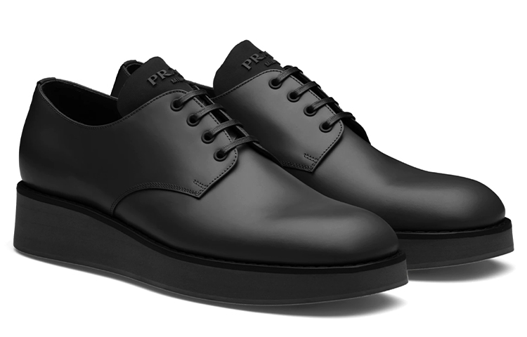 Prada Polished Leather Derby 'Black' 圖 2