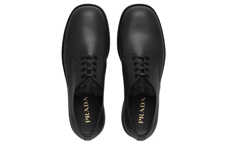Prada Polished Leather Derby 'Black' 圖 3