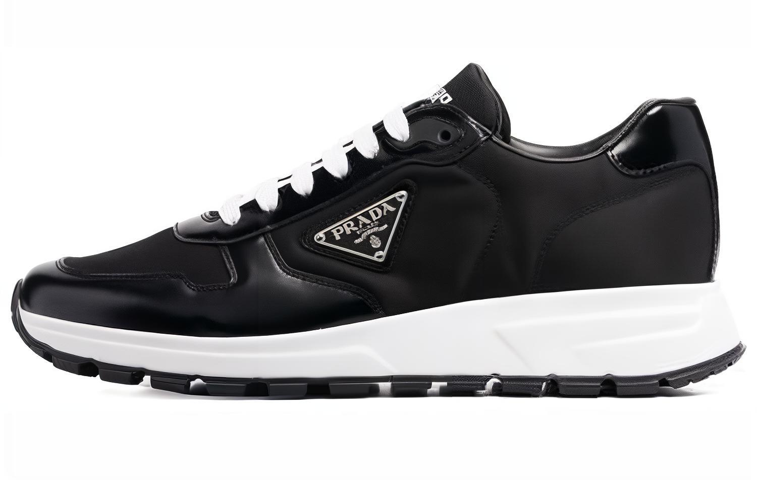 Prada Prax 01 'Black Leather Low-Top' 2EE369_3LF5_F0002_F_G000