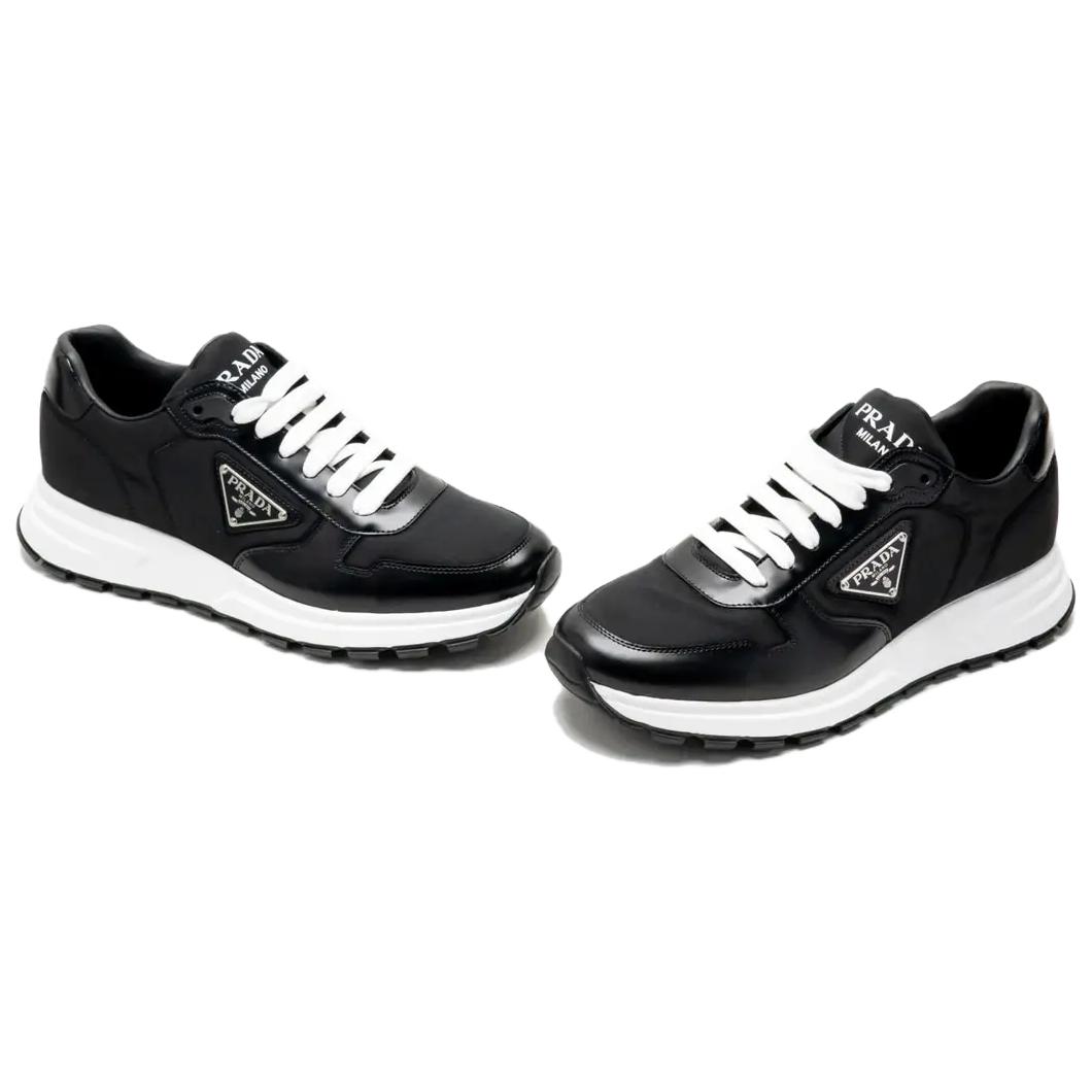 Purchase 普拉达 Prax 01 '黑色低帮皮鞋' 2EE369_3LF5_F0002_F_G000