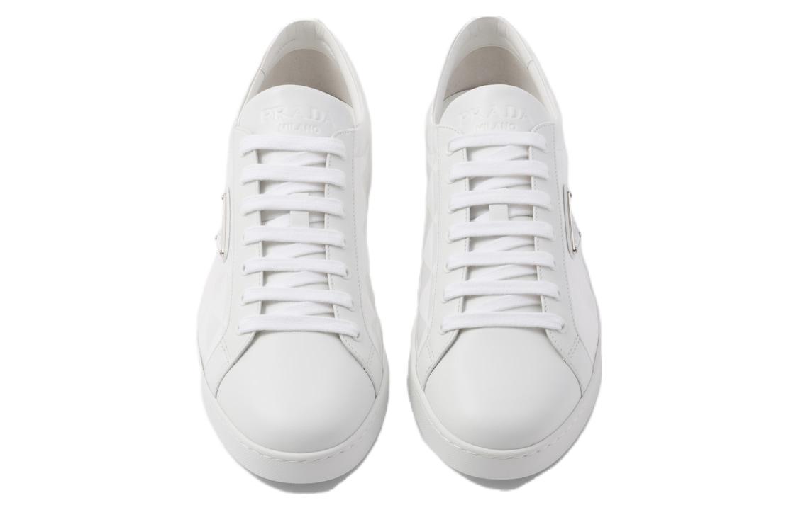 Lookbook 普拉达时尚白色低帮皮革运动鞋 2EE376_3LNW_F0009_F_G000