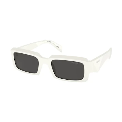 PRADA Pure Color Rectangle Sunglasses for Men - White PR27ZSF17K08Z55