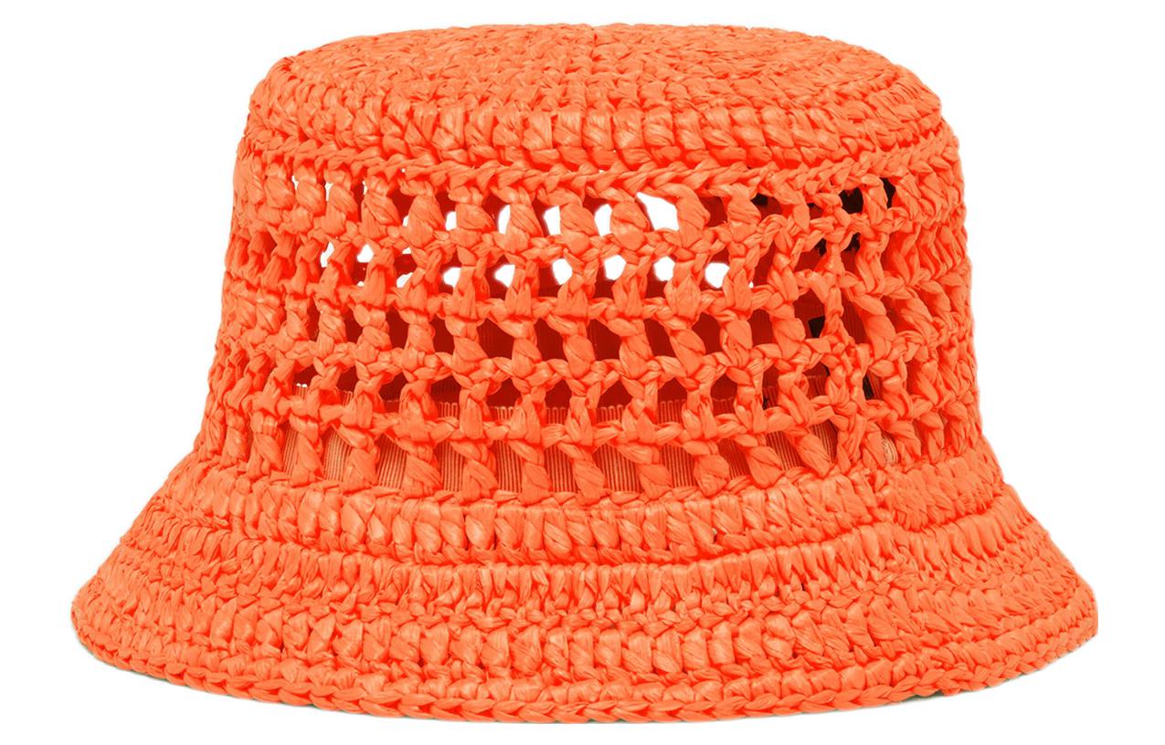 Lookbook プラダ ラフィア オレンジ バケットハット ユニセックス. 1HC137-2A2T-F0049