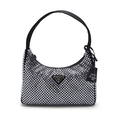 Prada Re-Edition 2000 Crystal Mini Bag Black