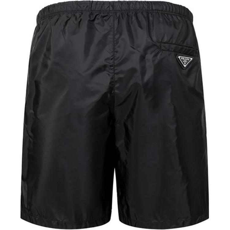 Shop PRADA 再生尼龙弹力腰泳裤 黑色. UB333-1WQ9-F0002