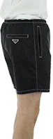 Cheap PRADA Re-Nylon Elastic Waist Swim Shorts Black. UB333-1WQ9-F0002