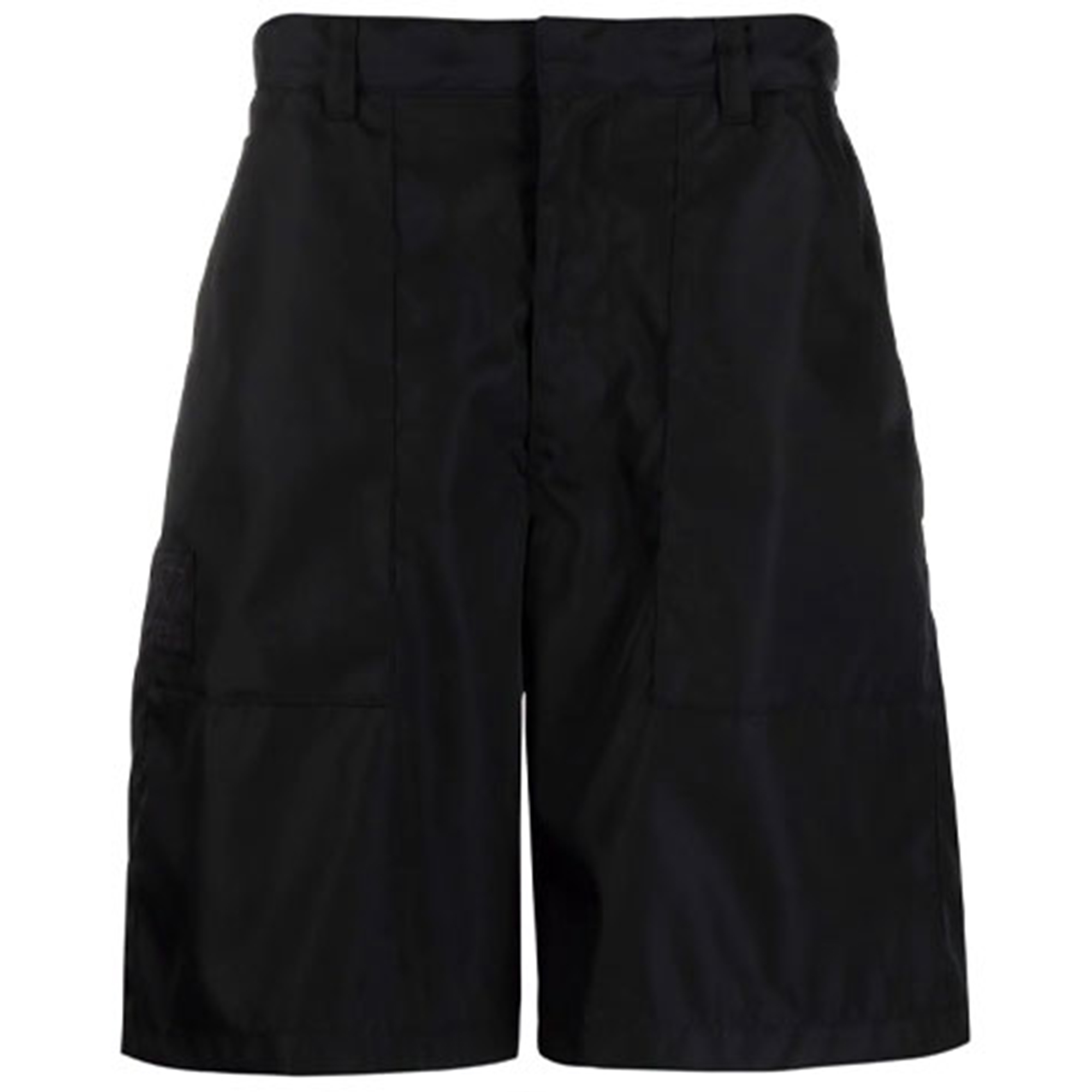 PRADA Re-Nylon FW21 Black Logo Belt Loop Casual Shorts. SPH86S2021YFL-F0002