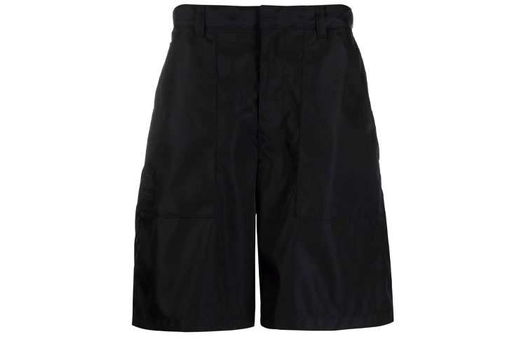 Order PRADA Re-Nylon FW21 Celana Pendek Hitam Logo Belt Loop Kasual. SPH86S2021YFL-F0002