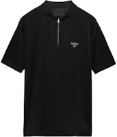PRADA Re-Nylon FW24 Black Casual Relaxed Fit Polo Shirt for Men. UJN903-1YR4-F0002-S-OOO PRADA Re-Nylon FW24 Black Casual Relaxed Fit Polo Shirt for Men. UJN903-1YR4-F0002-S-OOO