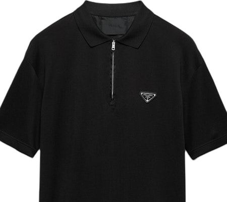 PRADA Re-Nylon FW24 Black Casual Relaxed Fit Polo Shirt for Men. UJN903-1YR4-F0002-S-OOO 1