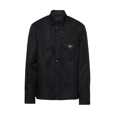 PRADA Re-Nylon Logo Loose-Fit Long Sleeve Sun-Protective Shirt Black SC514-1WQ8-F0002-S-202