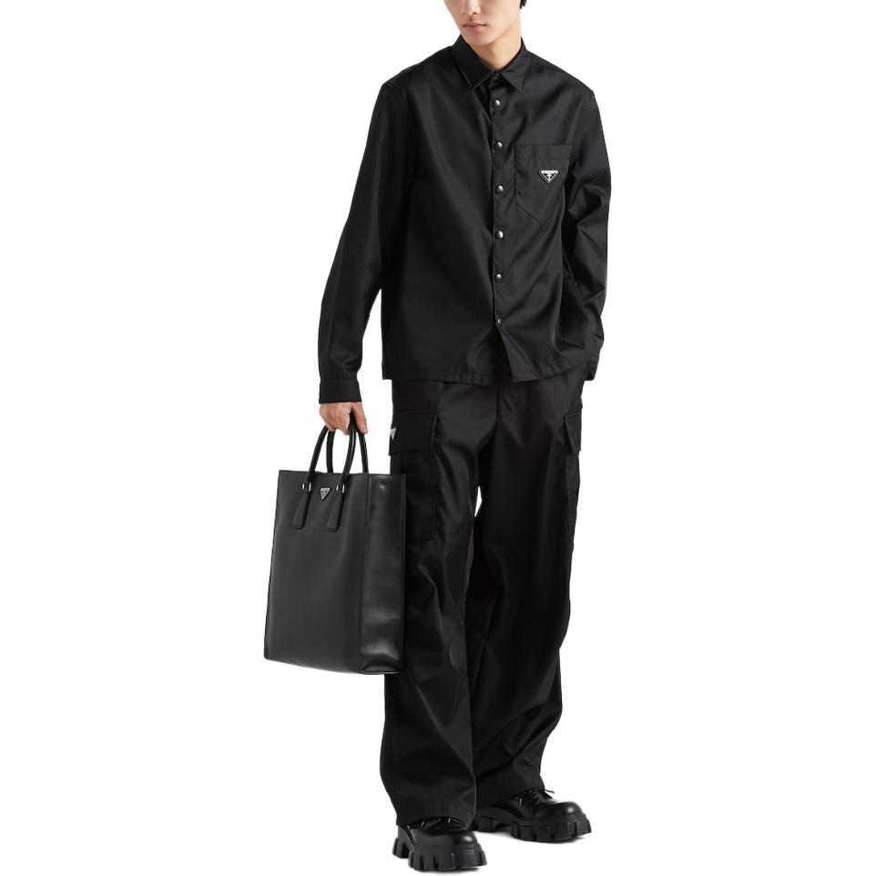 Details for PRADA 再生尼龍黑色寬鬆版防曬長袖襯衫 SC514-1WQ8-F0002-S-202