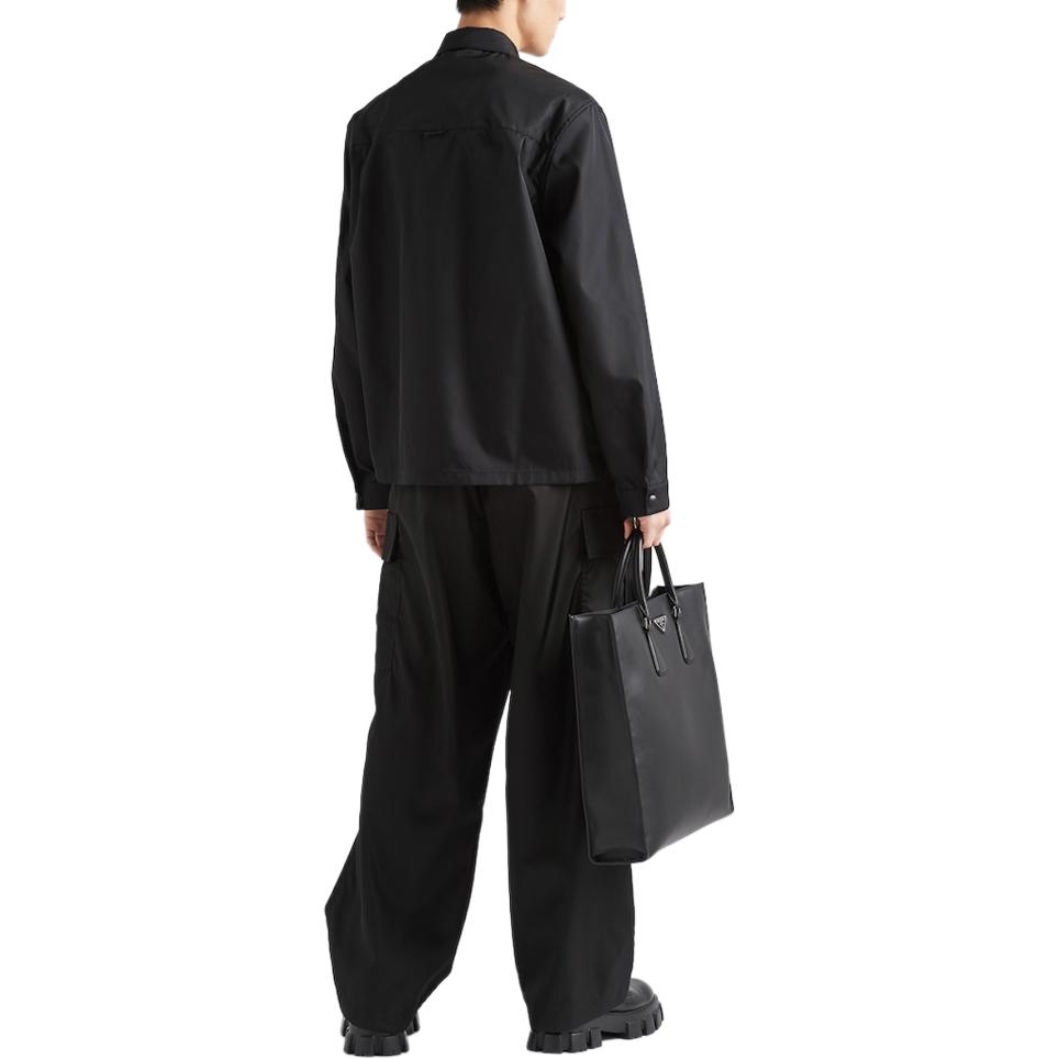 Sizing PRADA 再生尼龍黑色寬鬆版防曬長袖襯衫 SC514-1WQ8-F0002-S-202