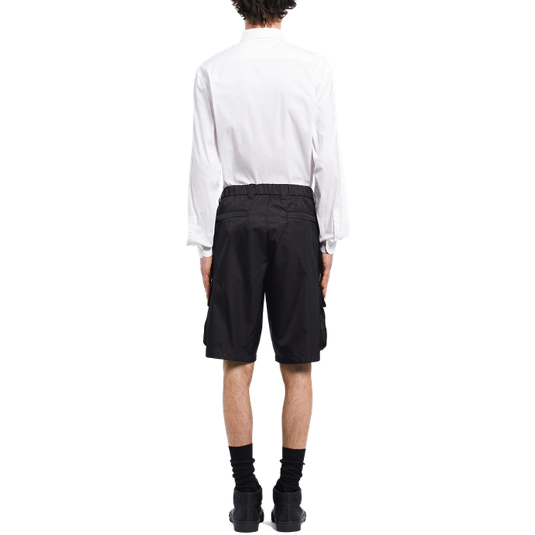 Shop PRADA Re-Nylon Logo Celana Pendek Hitam Kasual Pria SPH156-1WQ8-F0002-S-212