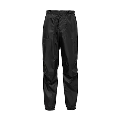 PRADA Re-Nylon Solid Black Relaxed Fit Zipper Casual Pants for Men SPH381-1WQ8-F0002-S-OOO