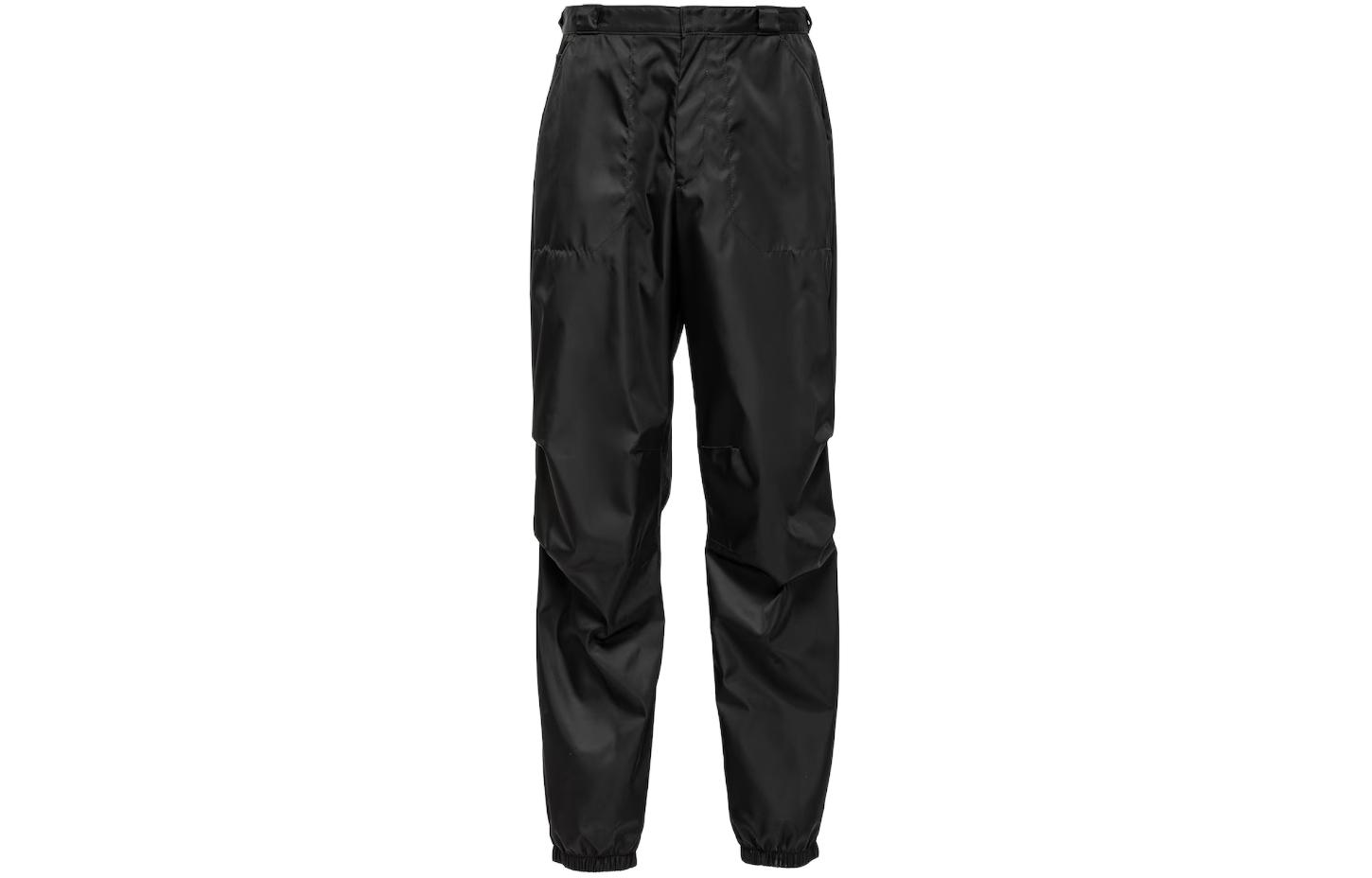 Order PRADA Re-Nylon Solid Black Relaxed Fit Zipper Casual Pants for Men SPH381-1WQ8-F0002-S-OOO