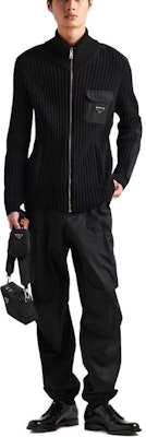 PRADA Re-Nylon Solid Black Relaxed Fit Zipper Casual Pants for Men SPH381-1WQ8-F0002-S-OOO Lookbook PRADA Re-Nylon Solid Black Relaxed Fit Zipper Casual Pants for Men SPH381-1WQ8-F0002-S-OOO