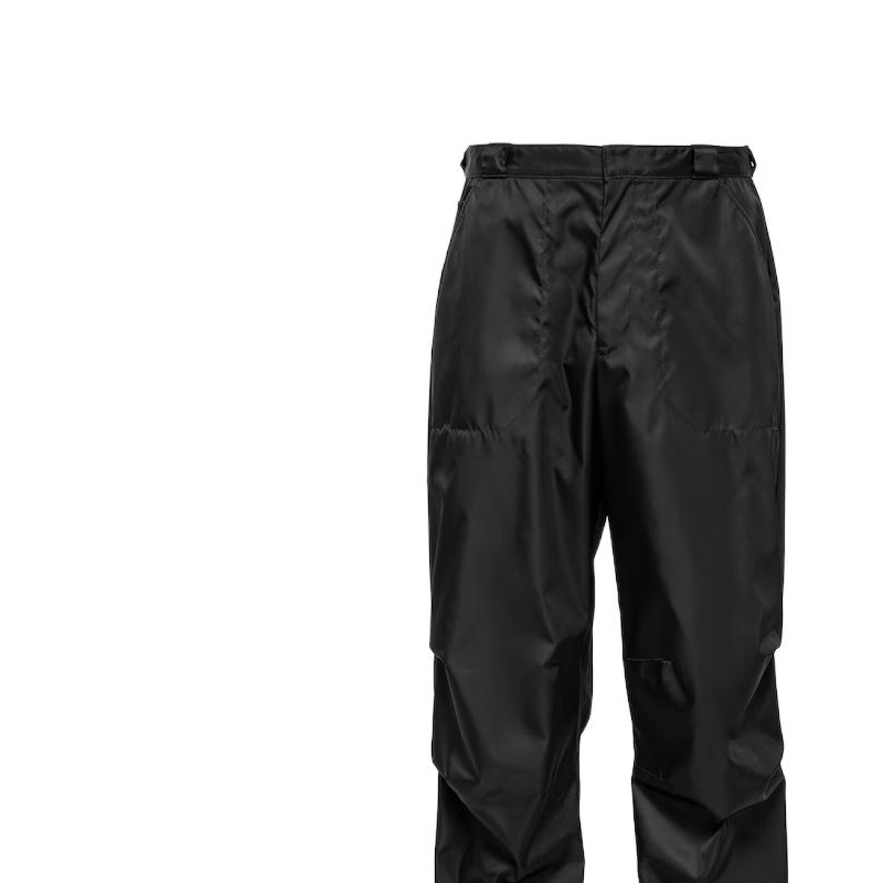 Details for PRADA Re-Nylon Solid Black Relaxed Fit Zipper Casual Pants for Men SPH381-1WQ8-F0002-S-OOO