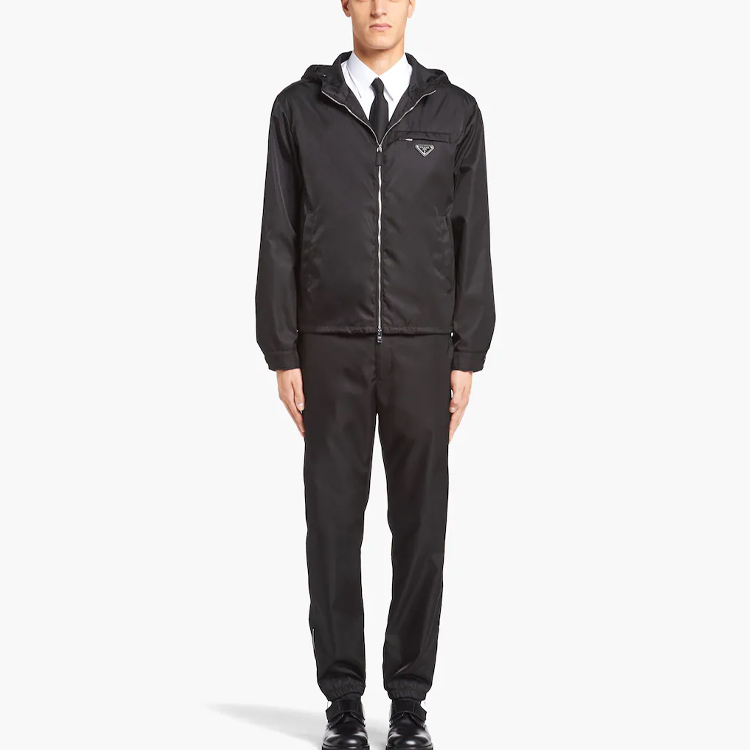 Purchase PRADA Re-Nylon SS22 Logo Hooded Waist Jacket  Black SGB685-1WQ8-F0002-S-211