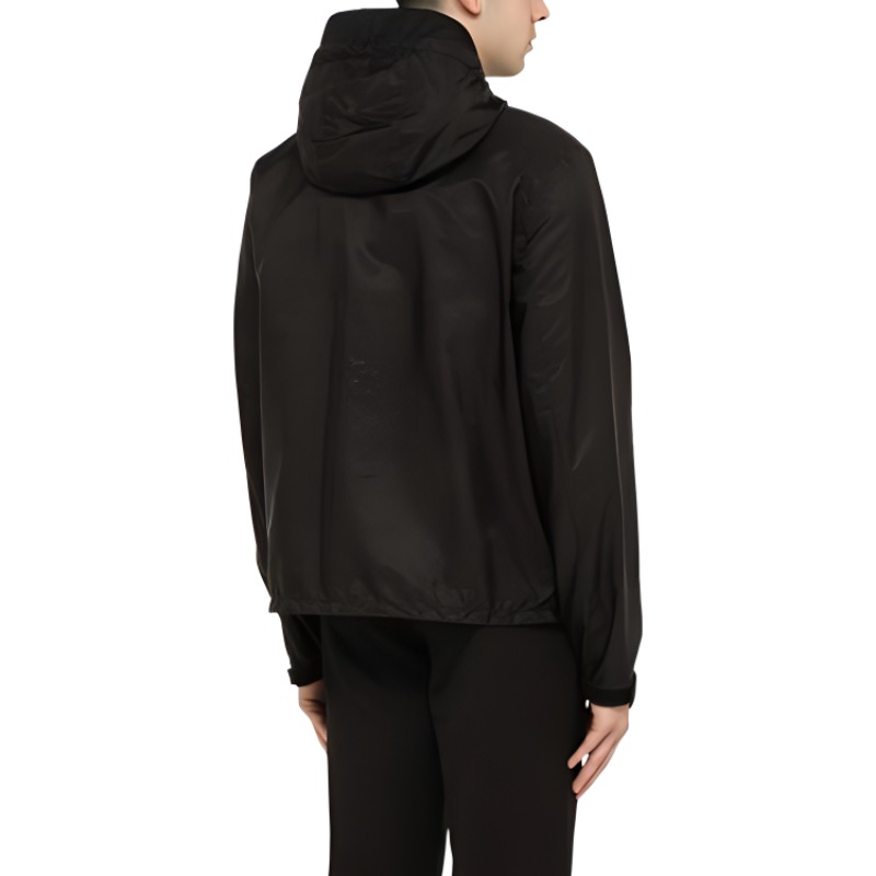 Purchase PRADA Re-Nylon SS23  Black Zipped Hooded Jacket. SGC220-1WQ9-F0002-S-231
