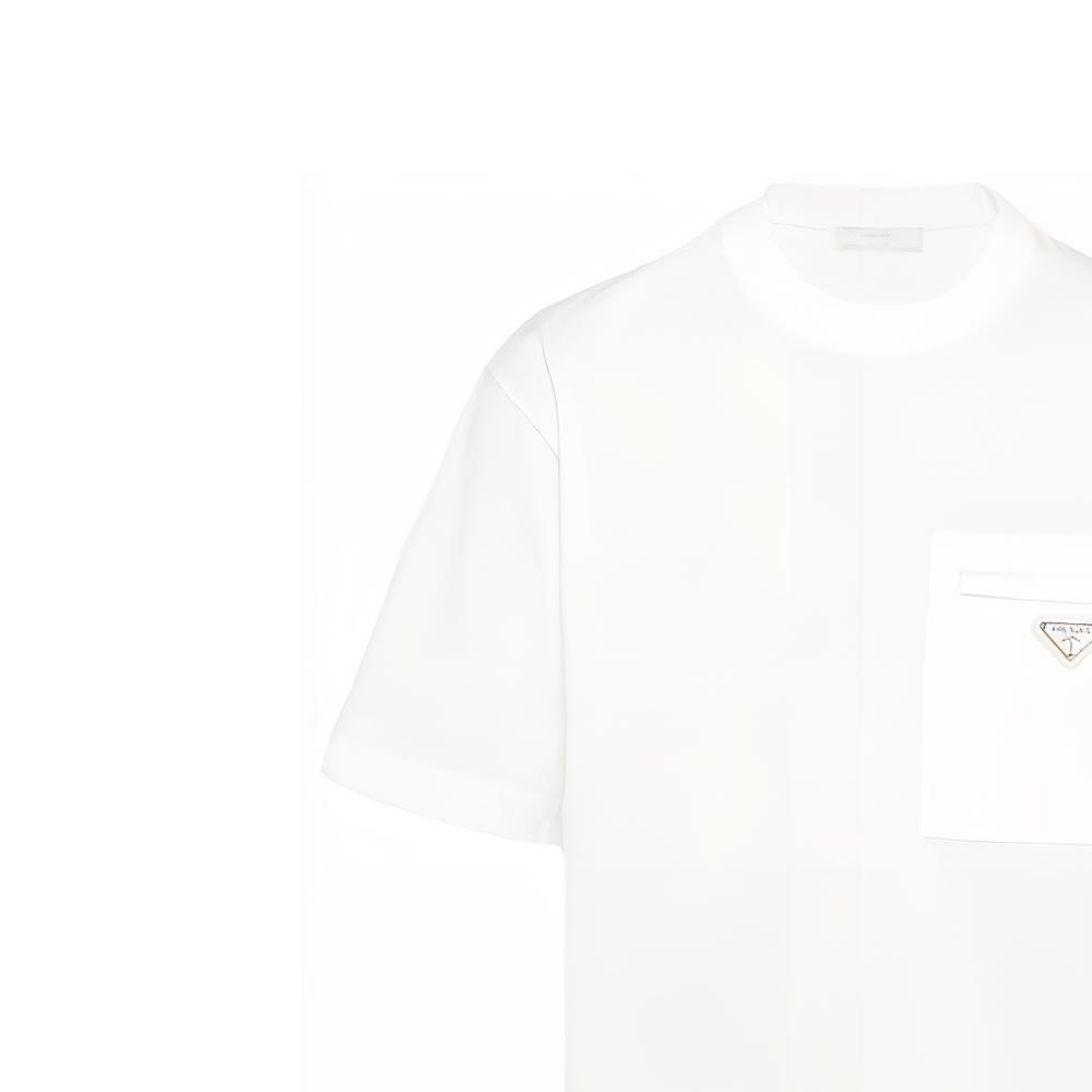 Purchase PRADA Re-Nylon SS23 Pocket Crewneck White Tee for Men UJN661-11CK-F0009-S-221