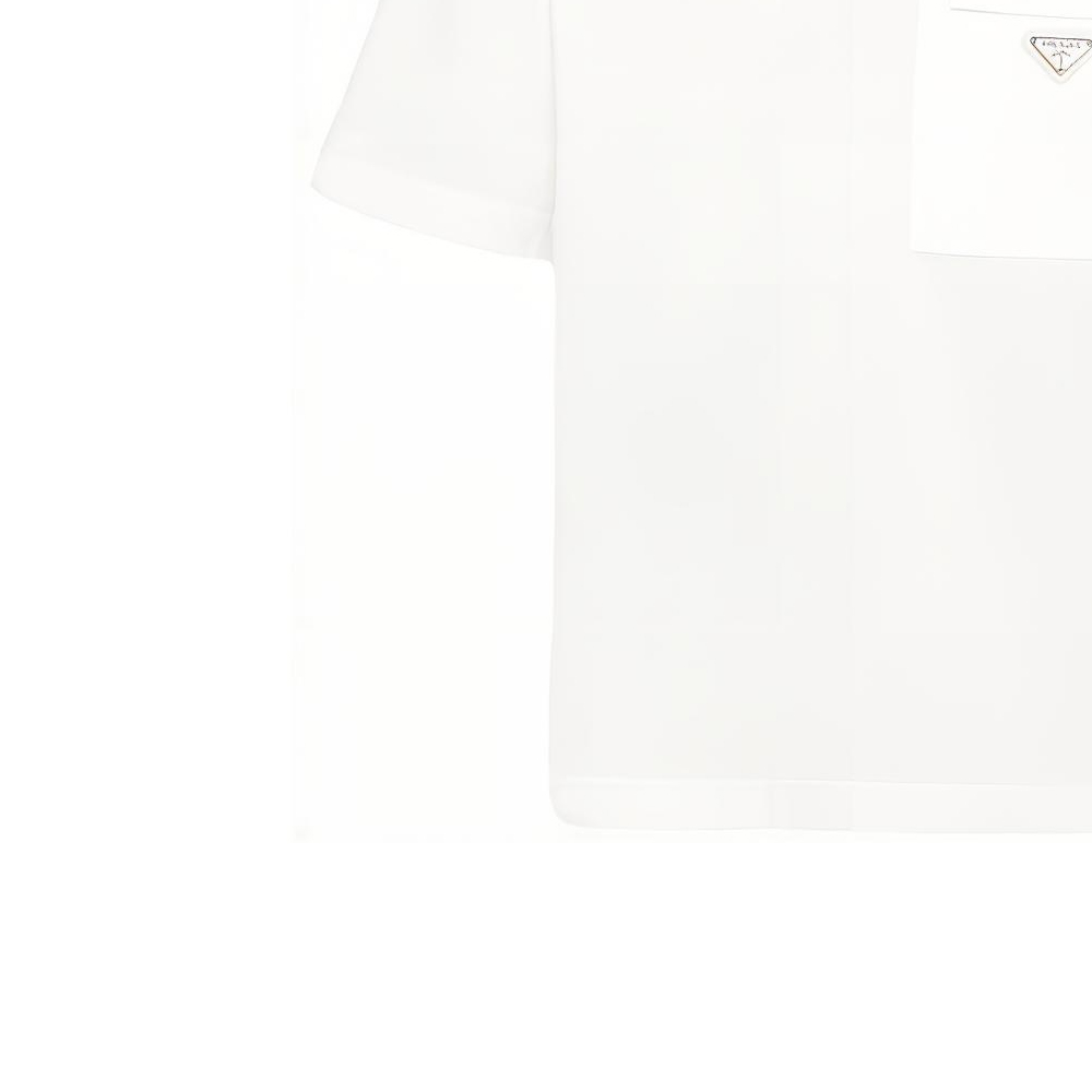 Details for PRADA Re-Nylon SS23 Pocket Crewneck White Tee for Men UJN661-11CK-F0009-S-221