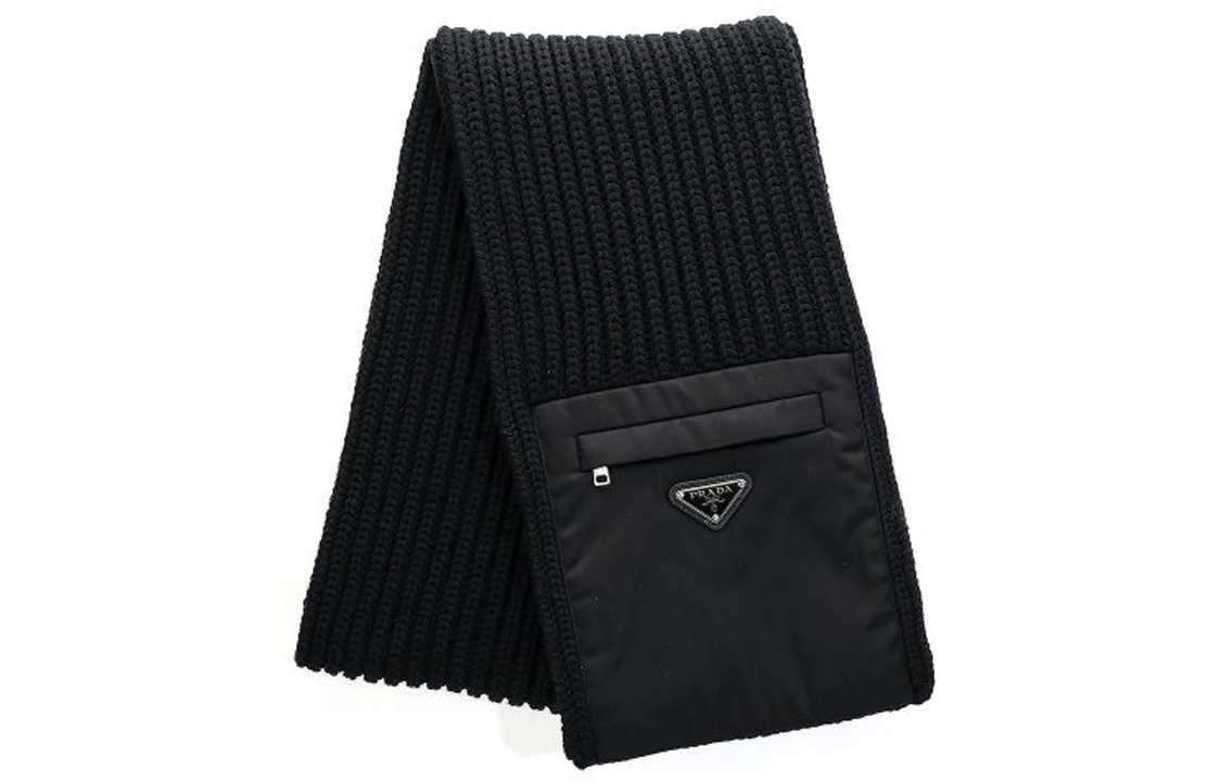 Order PRADA Re-Nylon Wool Syal Unisex Gaya Pasangan UMS354