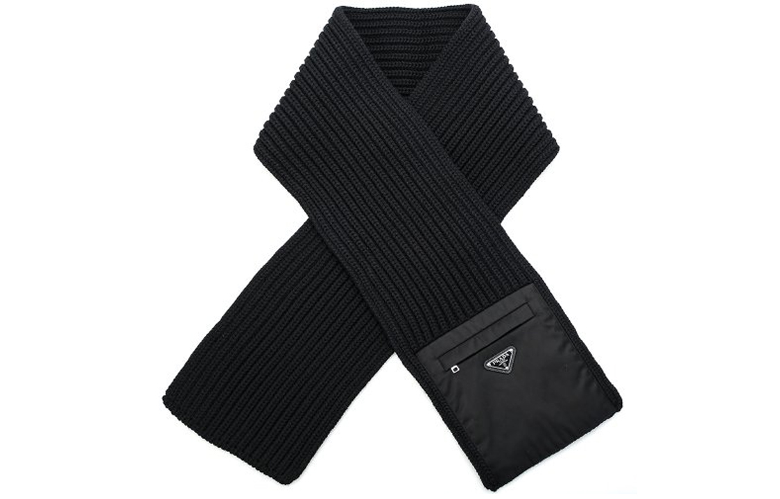 Lookbook PRADA Re-Nylon Wool Syal Unisex Gaya Pasangan UMS354